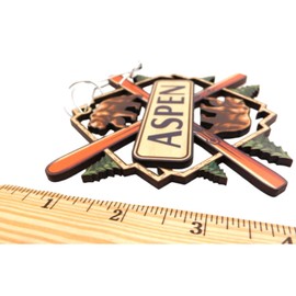 Aspen Ornament Colorado Souvenir Christmas Tree Decoration Wooden Holiday Decor, Made in The USA