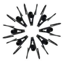 2 Inch Chip Clips Black,Steel Clothes Pins Utility PVC-Coated Steel Clips for Food Package Chips Bag Parper (20, Black)