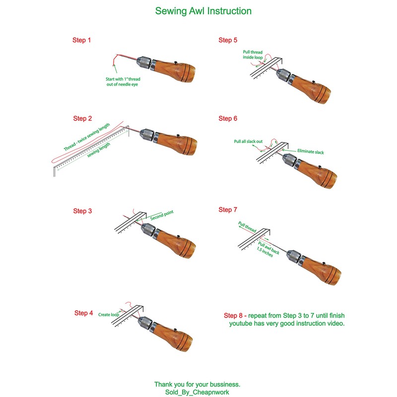 TKA United Swift Stitch Hand Sewing Awl Kit - Leather