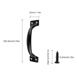 TIANLIN Furniture Handles, Black, Pack of 10 Cabinet Handles, Drawer Handles, Effortless Press and Pull, with 40 Screws, Ideal Accessory for Handling Furniture Handles (Hole Spacing 100 mm)