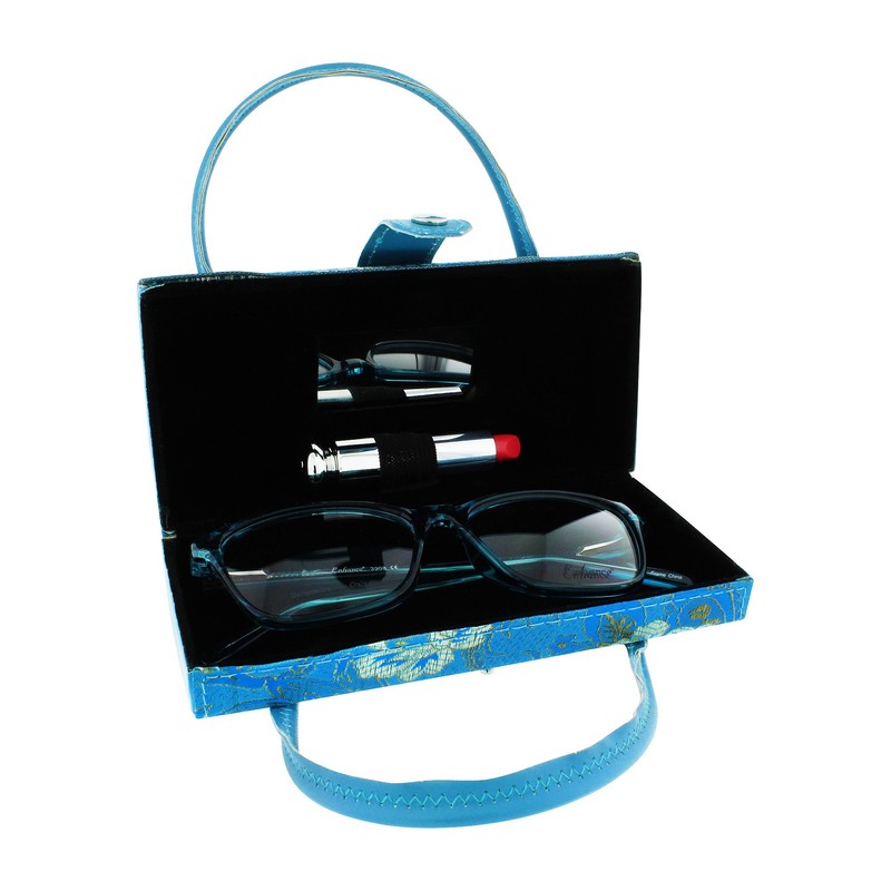 Asian Silk Brocade Style Eyeglass Case Mini Handbag Design Interior