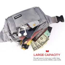 CXWMZY Waist Pack Bag Fanny Pack for Men&Women Hip Bum Bag with Large Capacity Waterproof Adjustable Strap Suitable for Outdoors Workout Traveling Casual Running Hiking Cycling Dog Walking