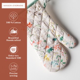 Maison d' Hermine Colmar 100% Cotton Oven Mitt, 7.5 - inch by 13 - inch.
