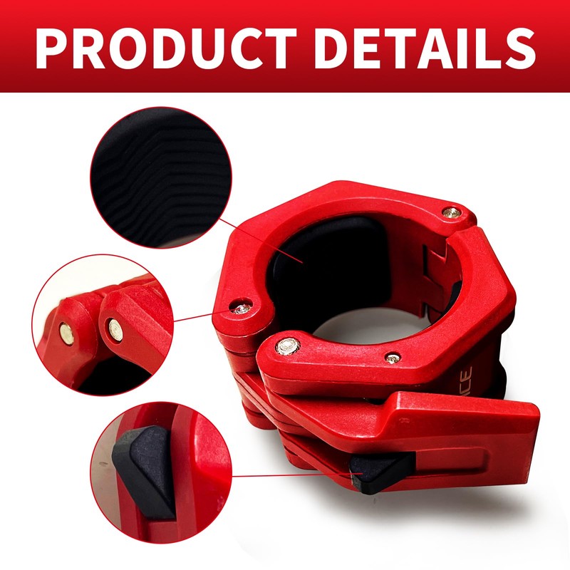 Olympic Barbell Clamps Collars, Heavy Duty Exercise Collars, Quick Release