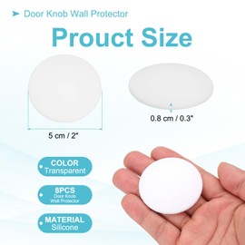 PATIKIL 2 Inch Door Stoppers for Wall Protector, 8 Pcs Silicone Door Knob Bumpers Strong Adhesive Round Wall Shield Cushion for Doors Handle Cabinet Furniture, White