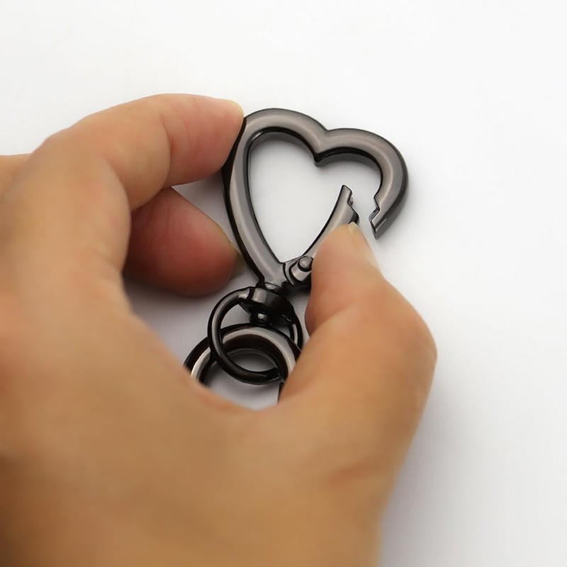 [FUSSED] 2pcs Heart Swivel Spring Clasp Carabiner Buckle Metal Spring