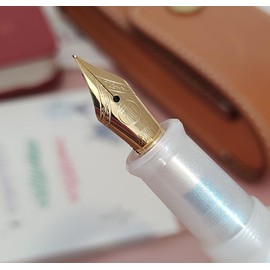 czxwyst Majohn Wancai 2.0 Mini Pocket-Size Eyedropper Fountain Pen (F Nib 0.5mm, Pearl White)