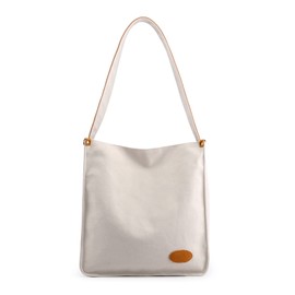 CORIOS Fashion Women Shoulder Bag Canvas Handbag Crossbody Bag Casual Top Handle Bag Large Capacity Messenger Bag Tote Purse Hobo Bag for Shopping Work Party Travel School White