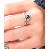 Eastlily Created Round Cut Emerald Wedding Rings Set For Women,