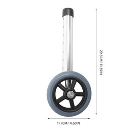 BUGUUYO 2pcs Walker Caster Wheel Replacement Aluminum Gray Multipurpose Accessory Smooth Rolling for Walkers