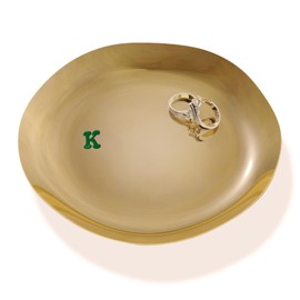 Kviceo Jewelry Tray Ring Dish, Stainless Steel Organizer in Gold-Tone Finish - Modern Holder for Earrings Keys, Wedding Shower & Engagement Gifts for Her, 4.64" (K)