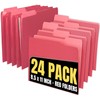 1InTheOffice Red File Folders Letter Size, File Folders with Tabs,
