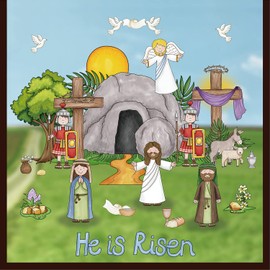 Easter Window Clings He is Risen Window Stickers Make an Easter He Lives Scenes Window Decorations Resurrection Window Decals for Kids Bible Games Activities Easter Decorations Party Supplies,5 sheets.