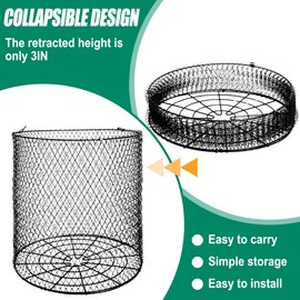 Foldable Deer Feeder Varmint Guard, 13x12 in Stainless Steel Deer Feeder Protective Guards Cage for Outdoor Fores, Keep Raccoon Squirrels Birds Away from Your Feeder