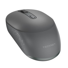 TECKNET Bluetooth Mouse, BT 5.2/3.0 and 2.4G Computer Mouse for Laptops, Small to Medium Size, Silent Click, 3-Level Adjustable DPI, 18-Month Battery, Compatible with Windows, MacOS and ChromeOS