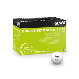 GEWO Double Star SLP Table Tennis Balls - 2 Stars Table Tennis Ball Made of Plastic 40+ without Seam - Professional Training Balls - 72 High-Quality Table Tennis Balls White, 40 + mm Diameter