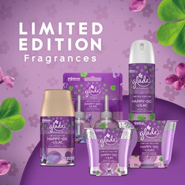 Glade PlugIns Refills Air Freshener, Scented and Essential Oils for Home and Bathroom, Happy-Go-Lilac, 1.34 Oz, 2 Count