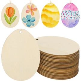 20 Huevos De Pascua De Madera Para Pintar Y Colgar