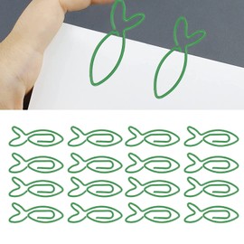 100 Count Fish Shaped Paper Clips Cute Dolphin Paperclip Clamp Creative Office Supplies with Storage Box (Fish)