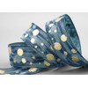 15 m x 40 mm Decorative Ribbon Galaxy Blue Gold