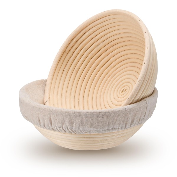 Panumly Bread Proofing Basket with Liners, 9 inch Round Sourdough