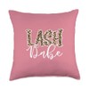Lash Babe Lash Artist Lash Tech Leopard Lash Throw Pillow