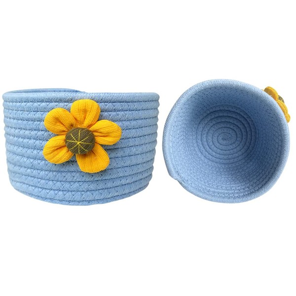 JSJSYO 2 Pack Cotton Rope Basket Small Woven Basket for