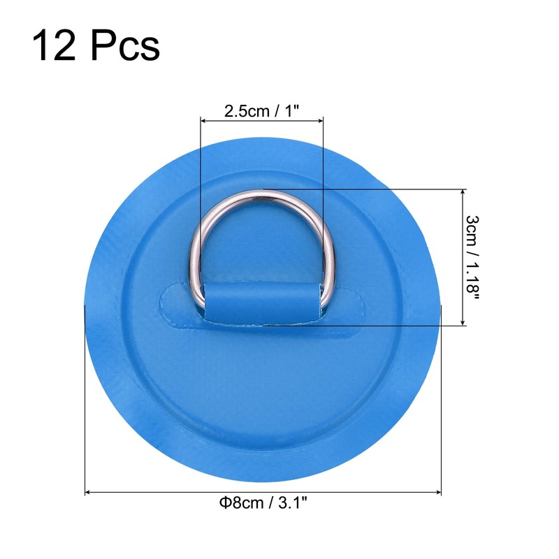 PATIKIL 3.1" Paddle Board D Rings, 12 Pcs Stainless Steel
