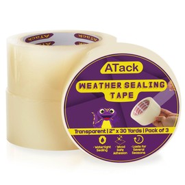 ATack Window Weather Seal Tape for Windows and Doors 2" x 30yds (3-Pack) Weather Sealing Tape for Windows to Keep Cold Out for Winter Residue-Free Stripping Air Conditioner Sealing Tape for Windows