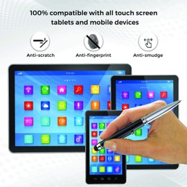 KING OF FLASH 3-in-1 Stylus Pen With Light, Capacitive Aluminium Pen Stylus, LED Torch Light, Ballpoint Pen (Black)