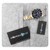 Alienwork IK Watch Men Women Calendar Metal Bracelet, Silver-navy/navy/metal band