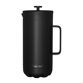 Scanpan TO GO French Press Coffee Maker 1.0L, Black - Serves 8 Cups - 18/8 Food Grade Stainless Steel, Drip-Free Spout - Scratch-Free Coating - Dishwasher Safe
