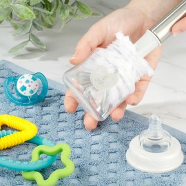3-in-1 Stainless Bottle Brush for Baby Bottles - Water Bottle Brush Cleaner with Nipple and Straw Brush, Long Bottle Washer, Cup and Tumbler Cleaner Brush. (Pack of 1)