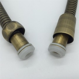 Weirun Bathroom 59-Inch Stainless Steel Interlock Handheld Shower Hose, Antique Brass