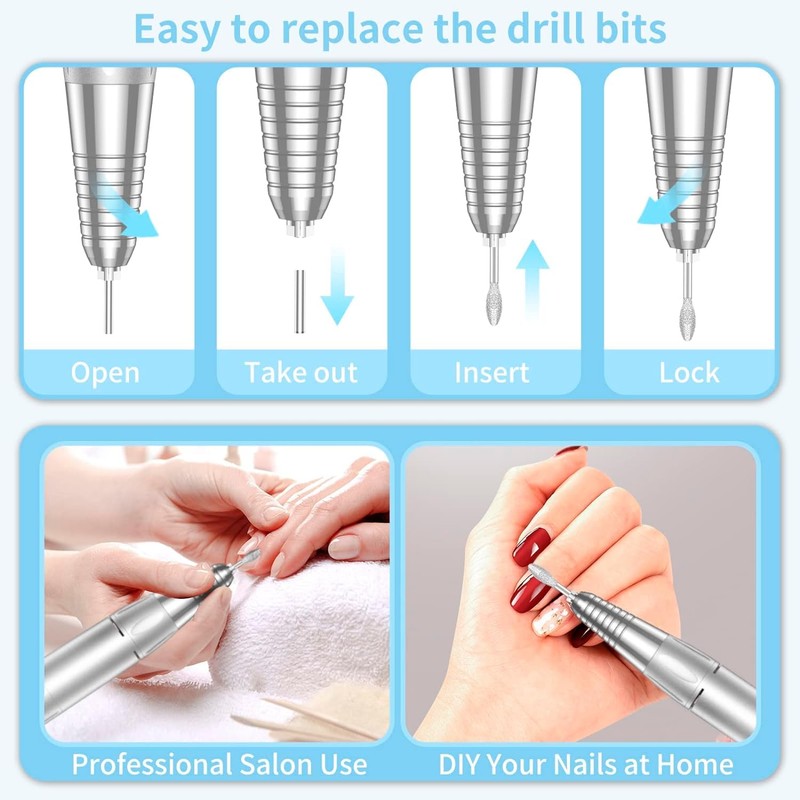 Professional Nail Drill Machine Electric Nail File Kits for Acrylic