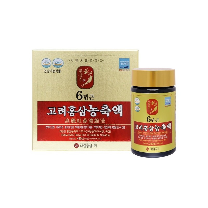 Hansamsu 2 bottles of 6-year-old Korean red ginseng concentrate 240g