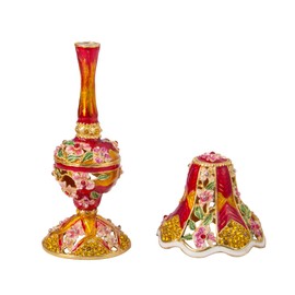 QIFU Vintage Table Lamp Style Enamel Trinket Box Hinged, Unique Gift for Family