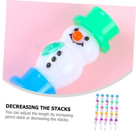 BESTOYARD Christmas Pencils 20pcs Snowman Christmas Stacking Snowman Party Favors Korean Supplies Stationary Suit Stationery Supplies Non-sharpening Lovely Stacking Point Pencils
