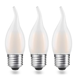 AIELIT CA10 Frosted E26 Candelabra LED Bulb 25 Watt Equivalent, Dimmable, Soft White 3000K, 200 Lumens, 2W Vintage Filament Candle Light Bulbs for Hallway Entryway Porch Chandelier, 3-Pack