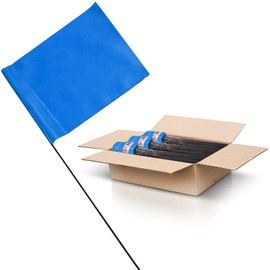 Blue Marking Flags 1000 Pack - 4x5x21 Inch Blue Flags for Yard - Markers For Lawn, Irrigation, Landscaping, Survey & Sprinkler Head Marking
