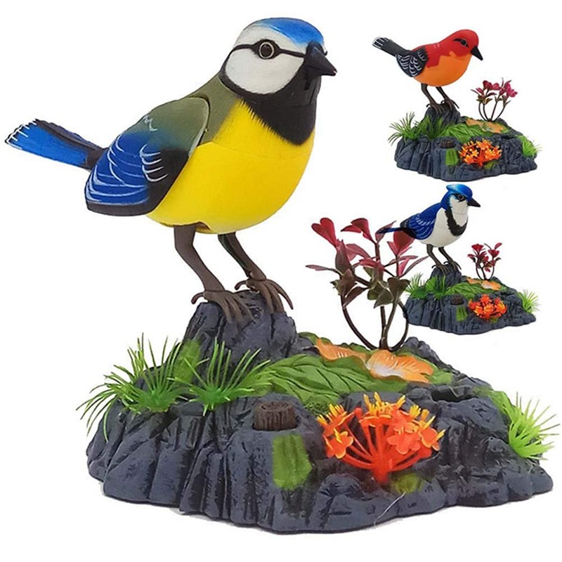 Singing Chirping Bird Electronic Talking Repeating Parrot Electric Animal Toy