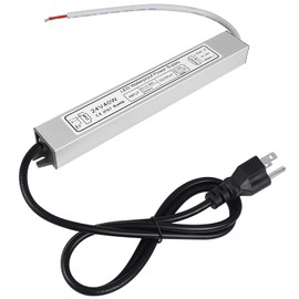 inShareplus LED Power Supply, 24V 40W IP67 Waterproof Outdoor Driver, AC 90-140V to DC 24V 1.7A Low Voltage Transformer, Adapter with 3-Prong Plug for LED Light, Computer Project, Outdoor Use