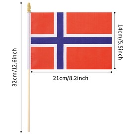 25 Pack Norway Norwegian Flag Small Mini Flag Wood Hand Held Stick Flag,Suitable For Various Holiday Parties, World Cup, National Day, And National Flag Day.