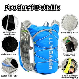 Running Backpacks, Lightweight Running Hydration Vest Backpack with Reflective Design, Unisex Functional Running Vest, Hydration Vest Pack for Outdoor Climbing Hiking Cycling Biking (Blue, One Size)