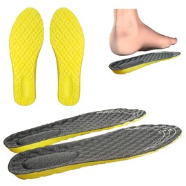 Everyday Use Memory Foam Insoles Ergonomic Shock Absorbing Orthotic Shock Absorbing Insoles for Men and Women (3-7) Black