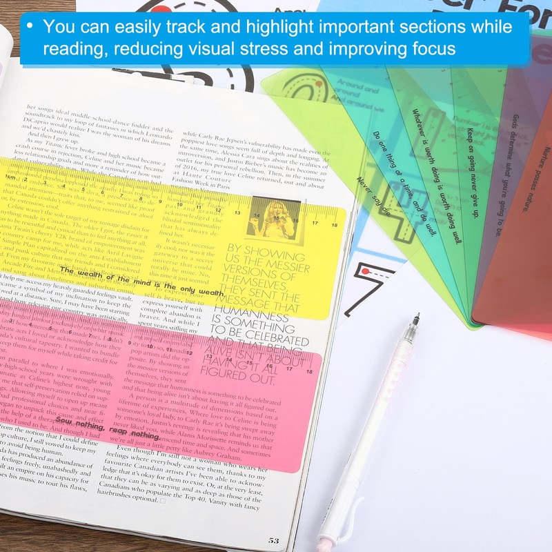 PATIKIL Guided Reading Strips, Pack of 10 Marker Strips, Highlight