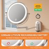 Auxmir 8'' Wall Mounted Lighted Makeup Mirror, 3200mAh Rechargeable Double-Sided