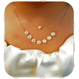 Layered Gold Chain Necklace for Women Dainty 14k Gold Heart Necklace Stack Statement Trendy Hypoallergenic Non Tarnish Necklace Jewelry