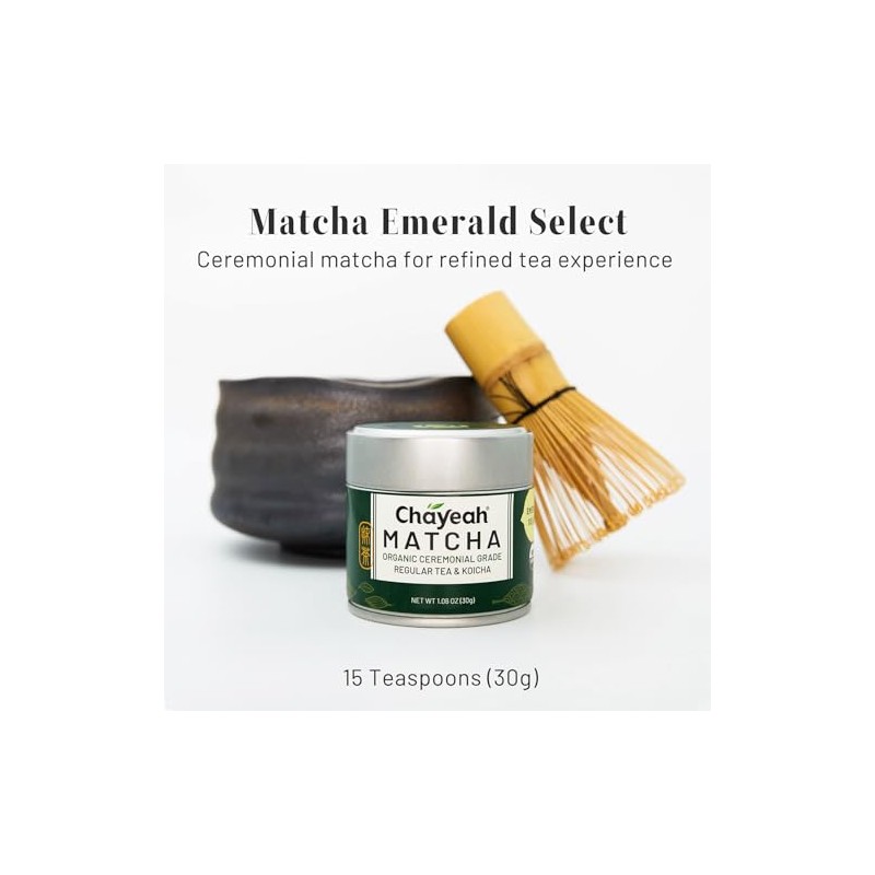 ChaYeah Matcha Emerald Select para Té Regular Y Koicha, Polvo