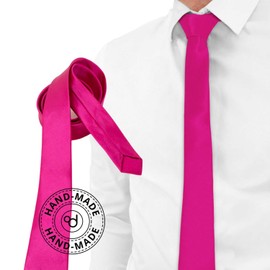 OcioDual Men's Tie Wedding Confirmation Slim Tie Retro Business Tie Satin, fuchsia